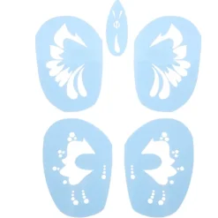 6 stilar/set Återanvändbar Ansiktsmålning Schablon Tatuering Verktyg><noscript><img width=