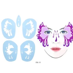 6 stilar/set Återanvändbar Ansiktsmålning Schablon Tatuering Verktyg><noscript><img width=