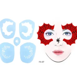 6 stilar/set Återanvändbar Ansiktsmålning Schablon Tatuering Verktyg><noscript><img width=