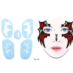 6 stilar/set Återanvändbar Ansiktsmålning Schablon Tatuering Verktyg><noscript><img width=