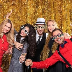 4 stycken 2024 tredimensionella Nyårsglasögon, utsökta fotorekvisita för nyårsfestglasögon Fr><noscript><img width=