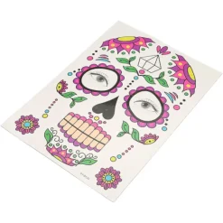 5 stycken Ansiktstatueringar Klistermärke Snabbt Färgad Tillverkad Långvarig Bärbar Livlig Temporär Tatueringsklistermärke för Halloween Cosplay> Smink