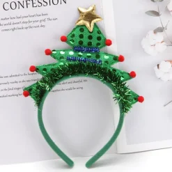 2 stycken gröna julgran hårband med ljus><noscript><img width=