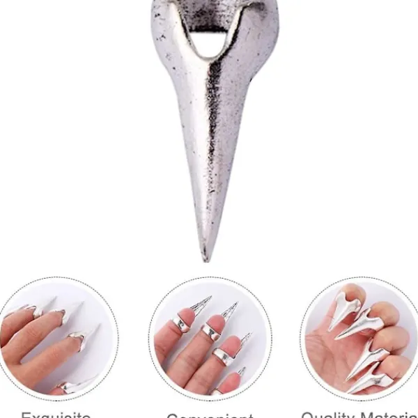 10 stycken Halloween-kostymklor Falska nagelringar Retro fingerklor Fingertopp nagelkonstdekoration> Tillbehör