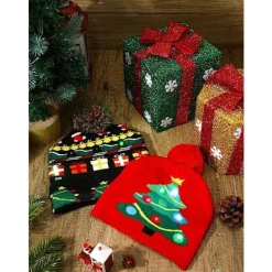 2 Stycken Jul LED Lysande Mössor Fula Jultröja Stickade, ZQKLA><noscript><img width=