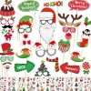 32 stycken julfotorekvisita, julpartyfotobåsset med tillfälliga tatueringar för familjefoton och julpartytillbehör hy> Tillbehör