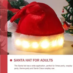 unbranded 2 stycken jultomteluvor med LED-ljus, julhatt som lyser upp, festhatt för vuxna, klassisk julhatt, nyårsfestdekoration><noscript><img width=