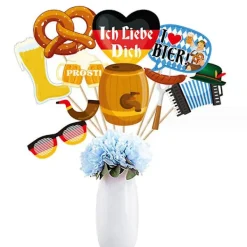 21 stycken Oktoberfest-festdekorationer, bayerska ölfestivalpappersglasögon, roliga fotobåsprylar, glasögon för tysk tema Oktoberfest><noscript><img width=