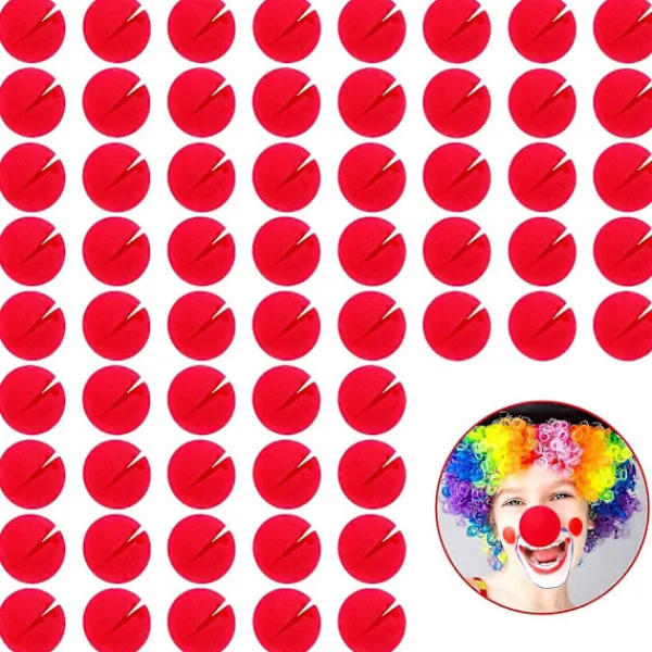 60 stycken röda clownnäsor Cosplay Näsor Skum Näsor för Halloween Jul Karneval Kostymfest D> Tillbehör
