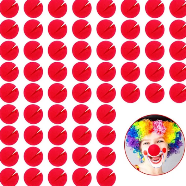 unbranded 60 stycken röda clown-näsor Cosplay-näsor Skumnäsor för julkarneval Maskeradfest Utstyrsel> Tillbehör