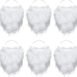 6 Stycken Rolig Tomteskägg Vit Falsk Skägg Jul Tomte Skägg Kostym för Utklädnad Tomte på Julfest> Tillbehör