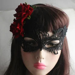 2 stycken sammetsrosmasker - Klassisk maskeradbal><noscript><img width=