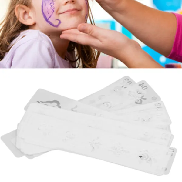 20 stycken återanvändbara DIY ansikts- och kroppsmålningsschabloner> Smink