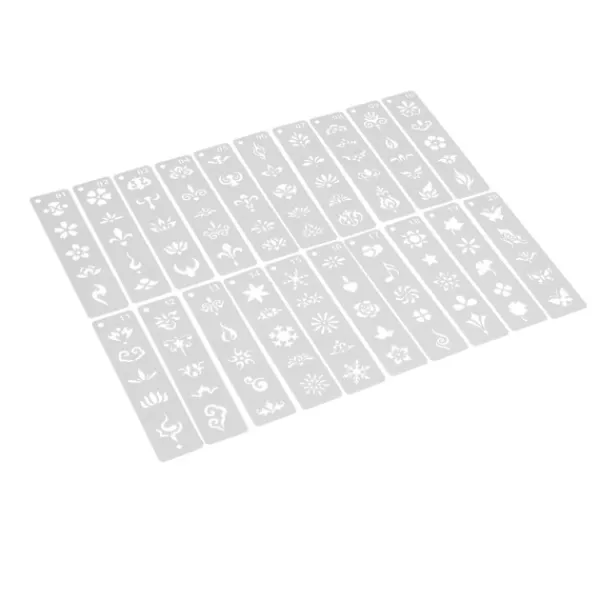 20 stycken återanvändbara DIY ansikts- och kroppsmålningsschabloner> Smink