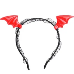 3 typer av fladdermus huvudband, Halloween huvudband, glittrande rosa och svarta bollar, Halloween hår accessoarer, flickors födelsedagsfest (röd+rosa+silver) | Fyndiq> Huvudbonader