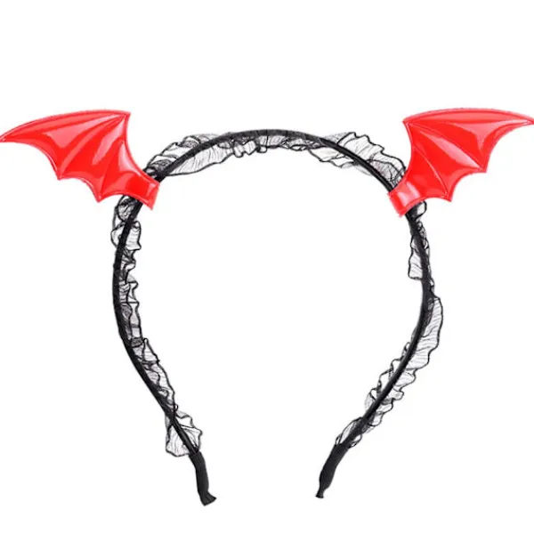 3 typer av fladdermus huvudband, Halloween huvudband, glittrande rosa och svarta bollar, Halloween hår accessoarer, flickors födelsedagsfest (röd+rosa+silver) | Fyndiq> Huvudbonader