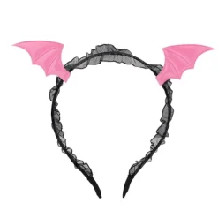 3 typer av fladdermus huvudband, Halloween huvudband, glittrande rosa och svarta bollar, Halloween hår accessoarer, flickors födelsedagsfest (röd+rosa+silver) | Fyndiq> Huvudbonader
