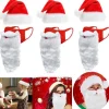 ATELA 3 uppsättningar med slutna masker Rolig skäggig jultomtekostym för vuxna till jul (One Size)> Tillbehör