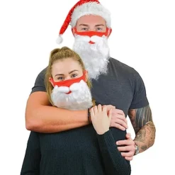 ATELA 3 uppsättningar med slutna masker Rolig skäggig jultomtekostym för vuxna till jul (One Size)><noscript><img width=