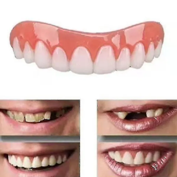 2 uppsättningar proteser, övre och nedre käkproteser, naturliga och bekväma, skydda tänderna och återfå ett självsäkert leende> Tillbehör