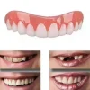 2 uppsättningar tandproteser, övre och nedre käktandproteser, naturliga och bekväma, skyddar E-tänder och återfår ett självsäkert leende> Tillbehör