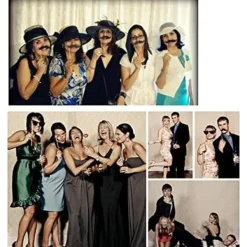 58 x Fotobås Rekvisita Papper Mustasch Mask Rosett Läppar Hatt Fotobås Kostymer för Bröllop Födelsedagsfest Jul Halloween><noscript><img width=