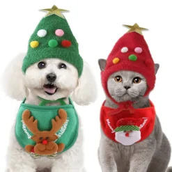 2 x husdjurshuvuden, julhalsdukar för hundar, julhalsdukar för> Tillbehör