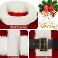 ATELA 1 XXL jultomtekostym herrdräkt tomtedräkt set tomtedräkt juldräkt> Dräkter