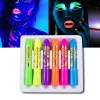 6:a/ set Glow In Dark Ansiktsfärg Uv Neon Ansiktsfärg Crayon Penna> Smink