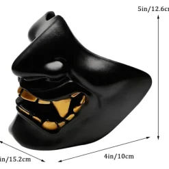 Airsoft Halv ansiktsmask, Ond Demon Monster Kabuki Samurai Hannya><noscript><img width=