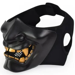 Airsoft Halv ansiktsmask, Ond Demon Monster Kabuki Samurai Hannya><noscript><img width=