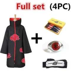 Akatsuki Uchiha Itachi Cosplay Kostym Halloween Party Kostymer Barn Vuxen Kappa Mantel L> Dräkter