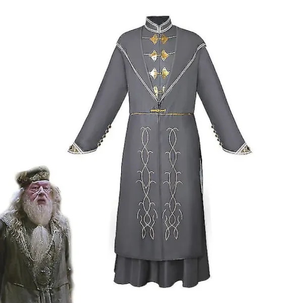 KOOLMEI Albus Dumbledore Cosplay kostym komplett set Halloween förklädnad Karnevalsfestdräkt för vuxna> Dräkter