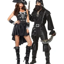 LAIQIANKUA Aldult Pirates Jack Sparrow Cosplay Kostym Man Kvinnor Pirates Of The Caribbean Rolldräkt Halloween Carnival Party Pirate Costume L> Dräkter