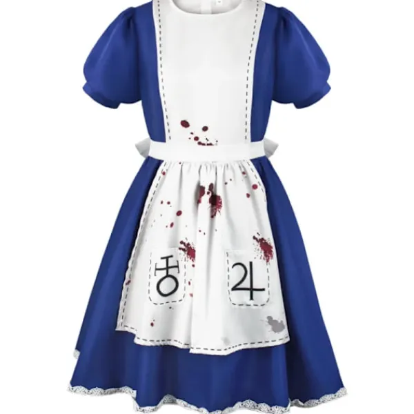 KOOLYOU Alice Madness Returns Cosplay Kostym Alice Maid Klänning Uniform Vuxna Kvinnor Halloween Anime Flickor Karneval Klä Ut Fest M costume and wig> Dräkter