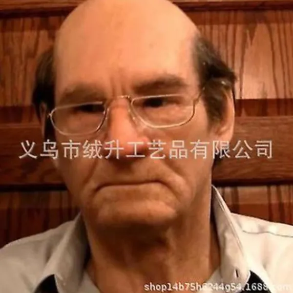 Blueday Amazon Gränsöverskridande oberoende station Gammal man Gammal farfar Ansikte Peruk Gammal man Mask Huvudbonader Halloween Omger gubbe med hår (e2)> Masker