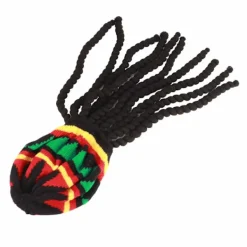 Andningsbar stickad baskerhatt med lång svart dreadlock-peruk för sommar, vinter, Halloween-fest><noscript><img width=
