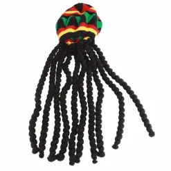 Andningsbar stickad baskerhatt med lång svart dreadlock-peruk för sommar, vinter, Halloween-fest><noscript><img width=
