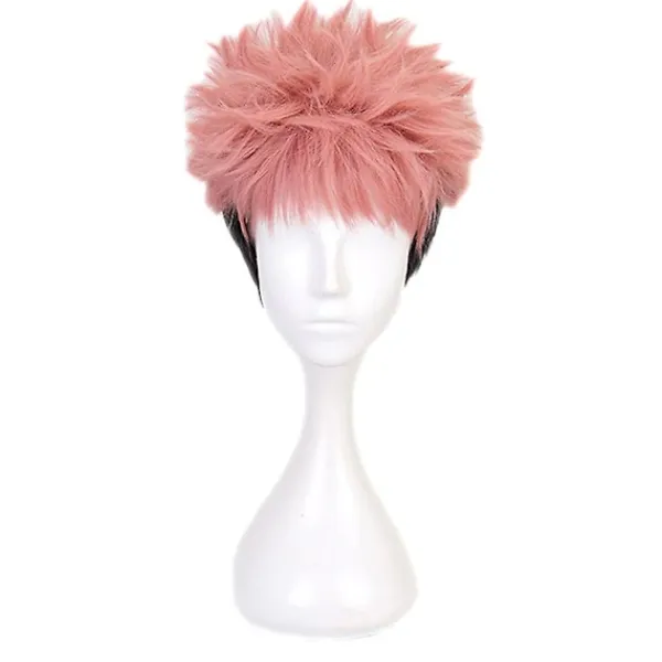Aniem Jujutsu Kaisenyuji Itadori Smoky Pink Cosplay Peruk Flätad Syntetiskt Hår> Peruker
