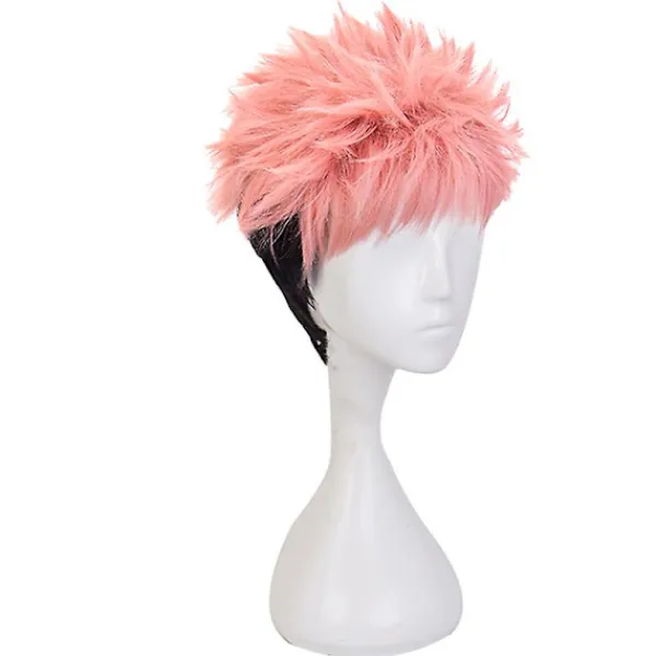 Aniem Jujutsu Kaisenyuji Itadori Smoky Pink Cosplay Peruk Flätad Syntetiskt Hår> Peruker