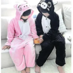 TryggHandla Animal Onesie Dam Flannel Pyjamas Set Vuxen Unisex Män Halloween Gris Cosplay Kostym Par-lingling} 10T(Height 125-134CM><noscript><img width=