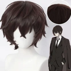 Anime Bungo Stray Dogs Dazai Osamu Cosplay Peruk zy> Peruker