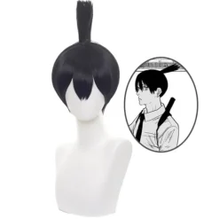 Anime Chainsaw Man Aki Hayakawa Cosplay Peruk Svart Tofs Stil> Peruker