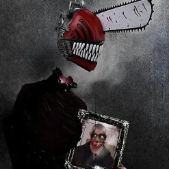 FMYSJ Anime Chainsaw Man Cosplay Latex Mask Skräck Blodig Pochita Denji Läskig Hjälm Huvudbonad Halloween Maskerad Party Kostym Rekvisita -NMAOV (FMY)><noscript><img width=