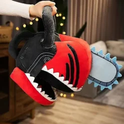 Anime Chainsaw Man Hatt Rolig Plysch Huvudbonad Mjuk Plysch Mask Kostym Halloween Party Cosplay Rekvisita För Vuxna fp><noscript><img width=