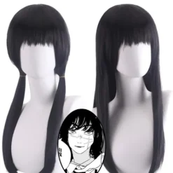 Anime Chainsaw Man Mitaka Asa Cosplay Peruk Asa Mitaka Lång Svart One Size><noscript><img width=