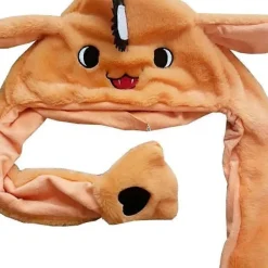 FMYSJ Anime Chainsaw Man Pochita Plysch Rörliga Öron Cosplay Hatt Halloween Jul Karneval Party Klädsel Pochita Öron Hatt Rörlig (FMY) One Size> Huvudbonader