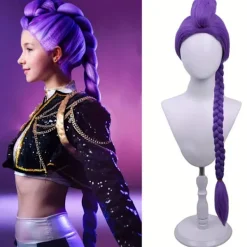 Anime Cosplay Peruk med Flätad Hästsvans> Peruker