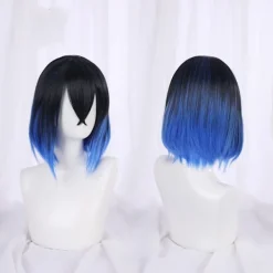 Anime Cosplay Peruker, Värmebeständiga Syntetiska Peruker för Halloween, Vardagliga Festkläder Tillbehör (Svart Mörkblå Gradient)><noscript><img width=