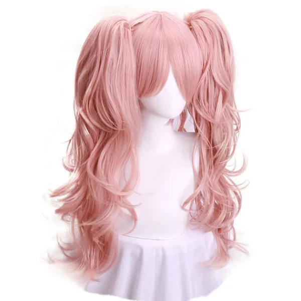 Anime Danganronpa Enoshima Junko Cosplay Peruk Rosa Lång Vågig Med Hästsvansklämma Vita Svarta Björn Hårnålar Flickpresent Peruk och håraccessoarer Wig and hearwear One Size | Fyndiq> Peruker